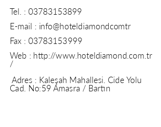 Amasra Diamond Hotel iletiim bilgileri